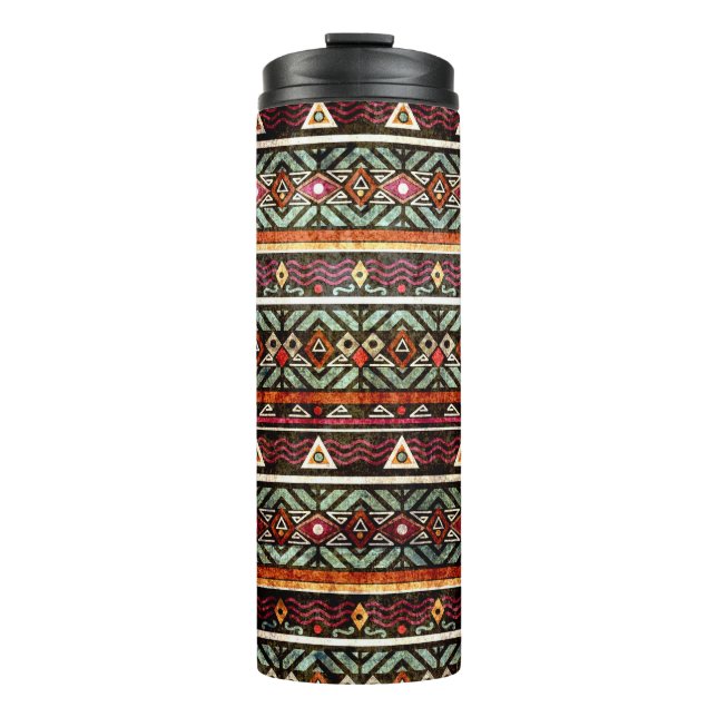 Termo Tribal Grunge: Patrón Ethno Retro (Anverso)