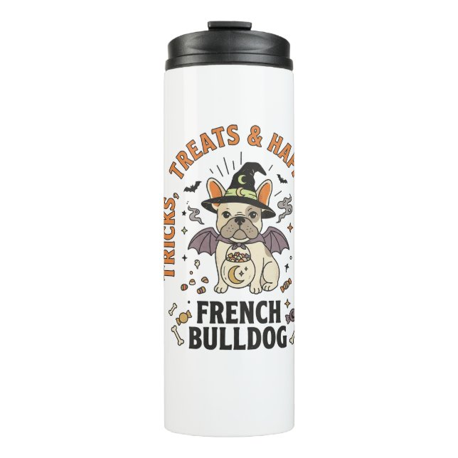 Termo Trickster Bulldog Francés de Halloween (Anverso)