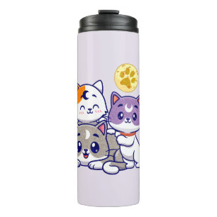 Termo Trio Adorable - Tres Gatos Cubiertos