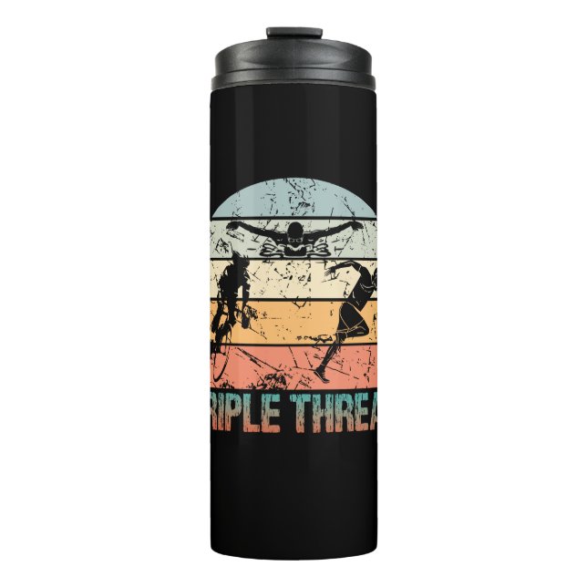 Termo Triple amenaza - Atleta Triatlón (Anverso)