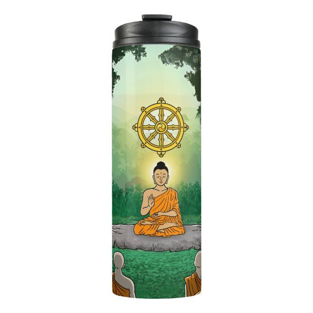 Termo Triple Gemas: Buda, Dharma, Sangha Tumbler (Anverso)