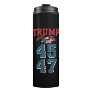 Termo Triunfador Trump Patriótico Ganó 45 y 47 Victoria 