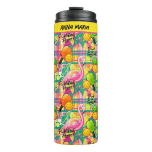 Termo Tropical Flamingo Pickleball Power