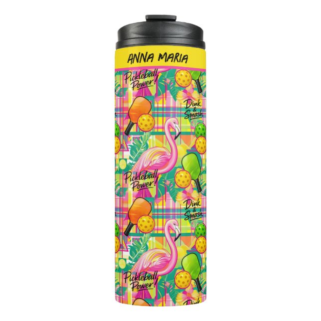 Termo Tropical Flamingo Pickleball Power  (Anverso)
