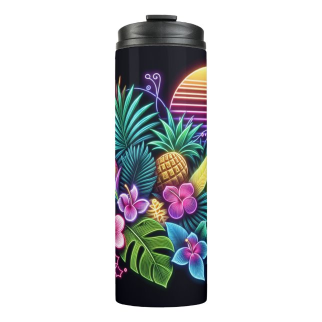 Termo Tropical neón colorido/hawaiano (Anverso)