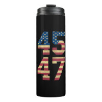 Trump 2024 45 47 Retro de bandera estadounidense a