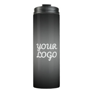 Termo Tu Logo & Moderno Simple Ombre Gris Oscuro