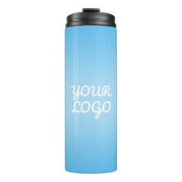 Termo Tu logotipo y ombre moderno simple | Azul claro