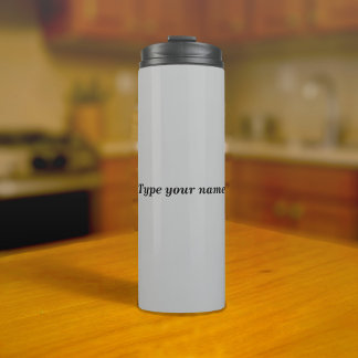 Termo Tu Nombre en Tumbler Gris