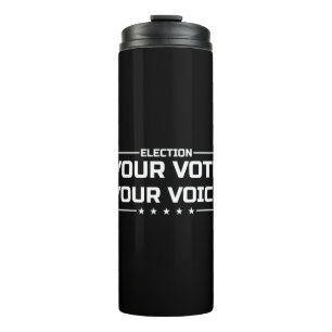 Termo Tu voto tu voz letra blanca