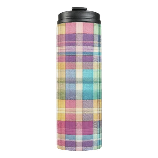 Termo Tubería pastel de primavera/Semana Santa/tartán (Anverso)