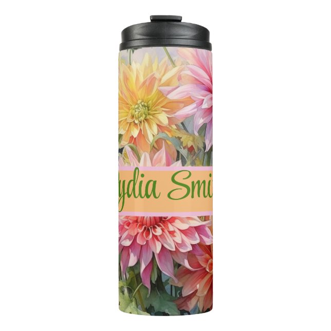 Termo Tubo de bebida floral personalizado (Anverso)