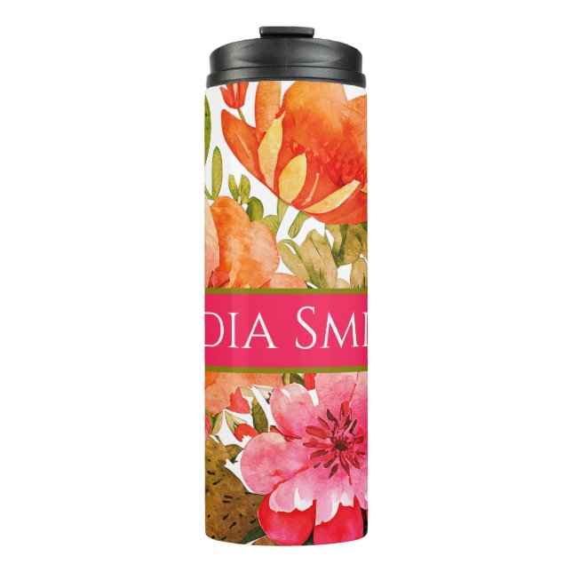 Termo Tubo de bebida floral personalizado (Anverso)