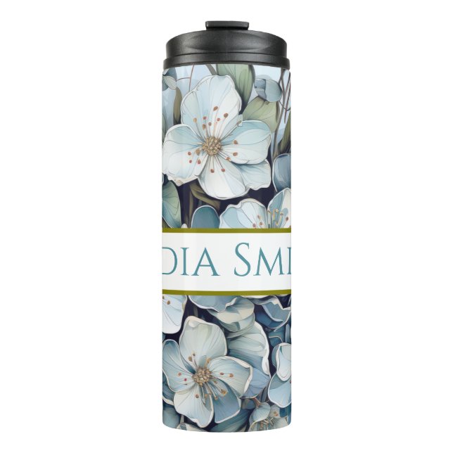 Termo Tubo de bebida floral personalizado (Anverso)