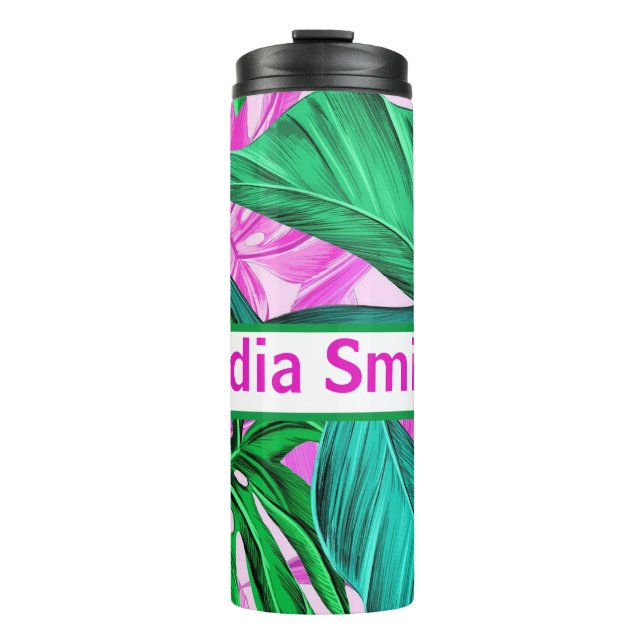Termo Tubo de bebida floral personalizado (Anverso)