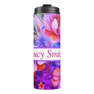 Termo Tubo de bebida floral personalizado