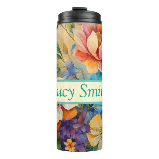 Termo Tubo de bebida floral personalizado