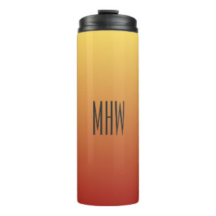 Termo Tubo monograma del personalizado de gradiente rojo