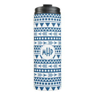 Termo Tubo monograma del personalizado del patrón Aztec