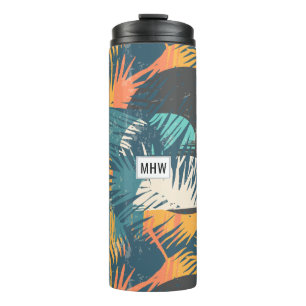 Termo Tubo monograma del personalizado del patrón de hoj