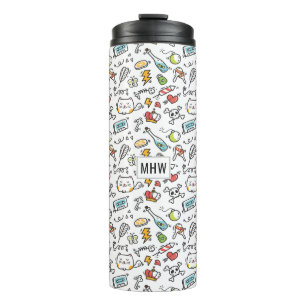 Termo Tubo monograma del personalizado del patrón Kawaii