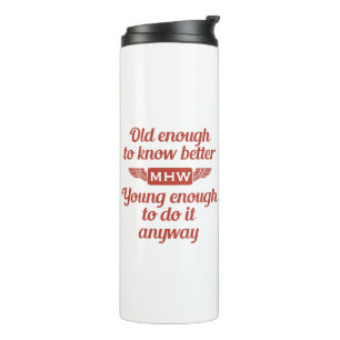 Termo Tubo monograma personalizado "Viejo y Joven"