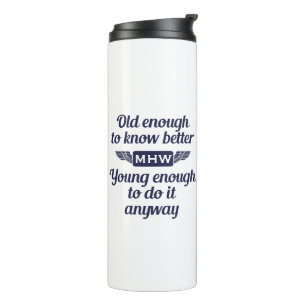 Termo Tubo monograma personalizado "Viejo y Joven"