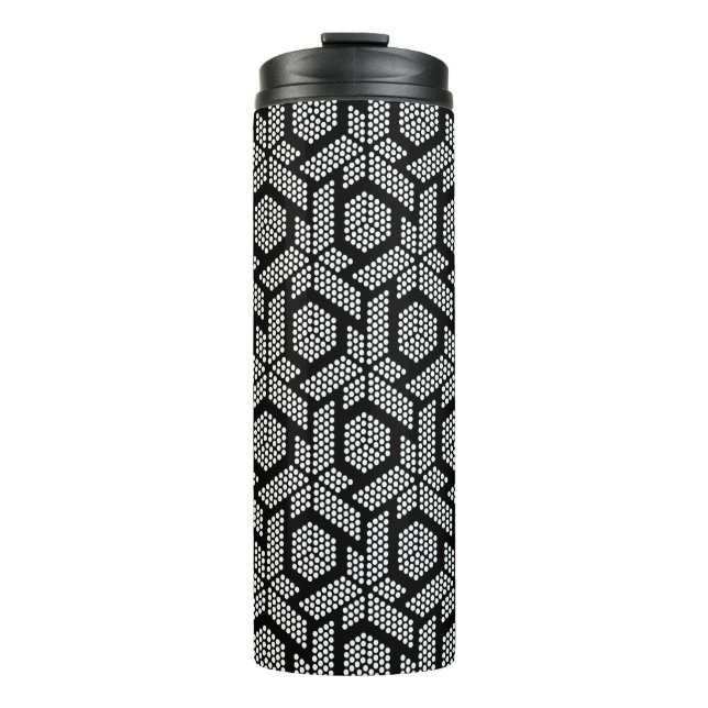 Termo Tubos blancos patrón geométrico de tumbler térmico (Anverso)