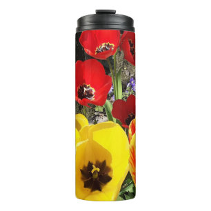 Termo Tulipanes amarillos y rojos