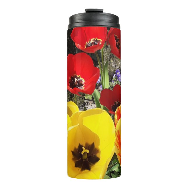 Termo Tulipanes amarillos y rojos (Anverso)