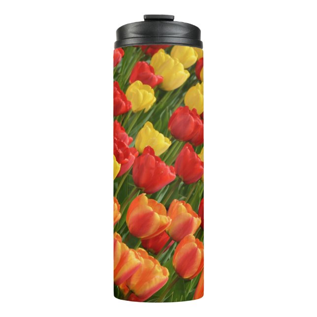 Termo Tulipanes de primavera coloridos (Anverso)