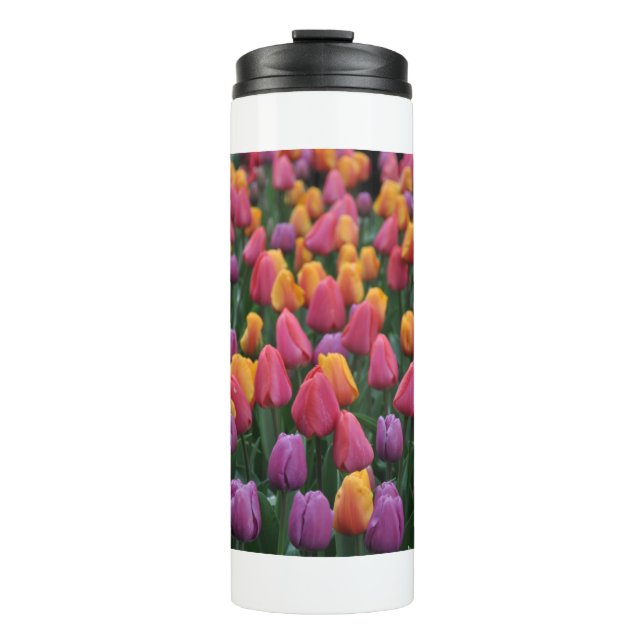 Termo Tulipanes de primavera coloridos (Anverso)