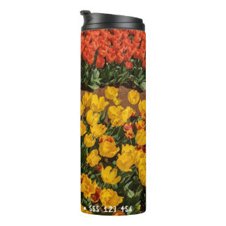 Termo Tulipanes Flower Rows con texto personalizado
