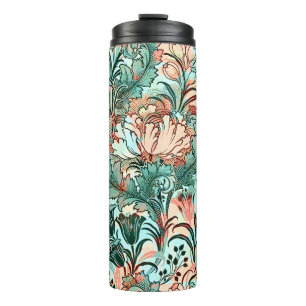 Termo Tulipanes inspirados por Morris, Peonies, Verde Ac