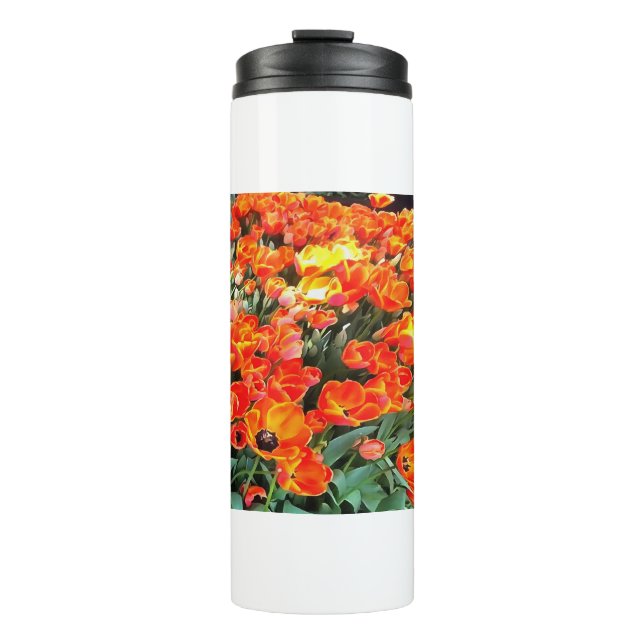 Termo Tulipanes Sobre El Fuego Floral Artística (Anverso)