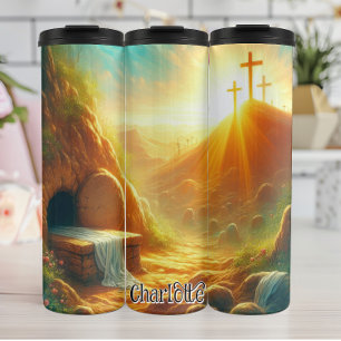 Termo Tumba vacía y cruces de Jesús