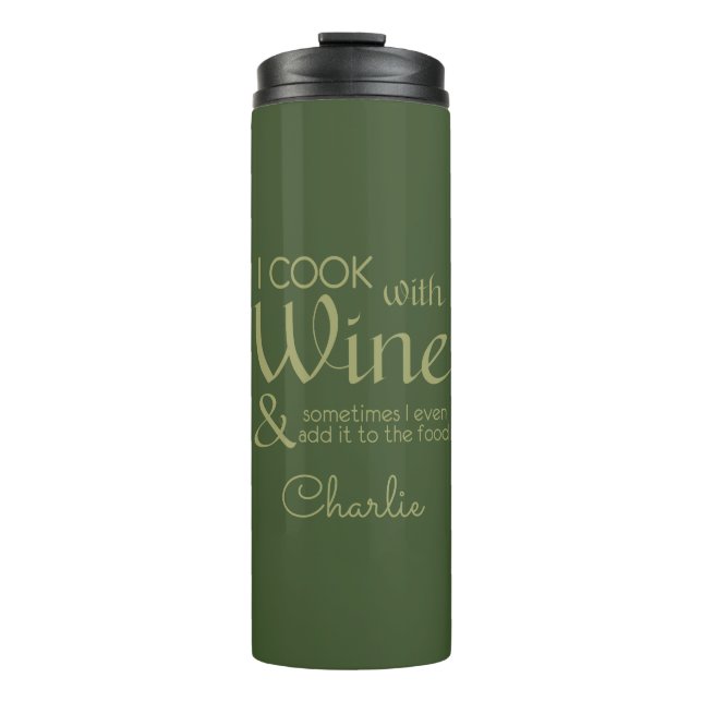 Termo Tumblador de nombre personalizado de cita de vinos (Anverso)