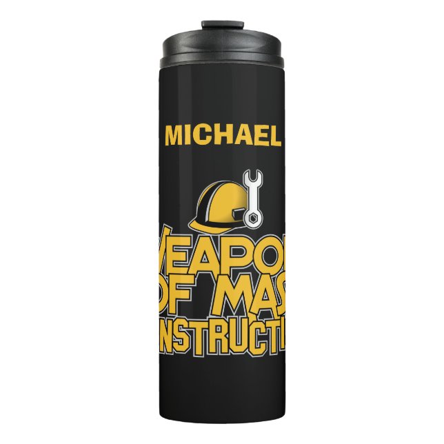 Termo Tumblador de nombre personalizado de construcción  (Anverso)
