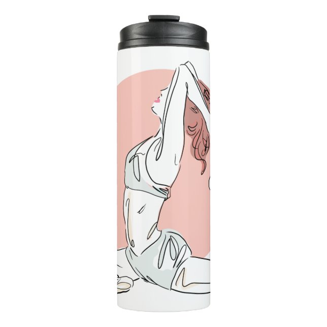 Termo Tumblador de nombre personalizado de mujer de yoga (Anverso)