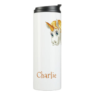 Termo Tumblador de nombre personalizado de unicornio