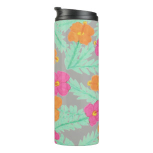 Termo Tumblador del patrón del hibiscus tropical