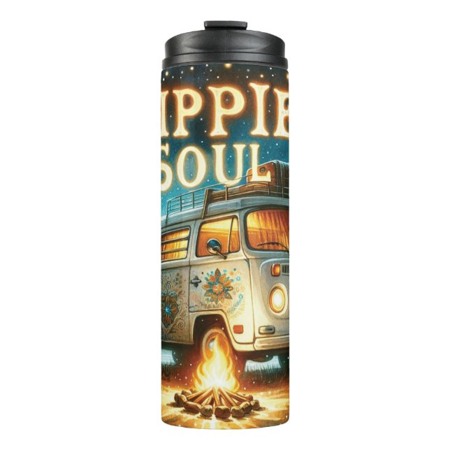 Termo Tumblador termal Groovy Retro Hippie (Anverso)