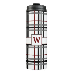 Termo Tumblador termal negro blanco y rojo