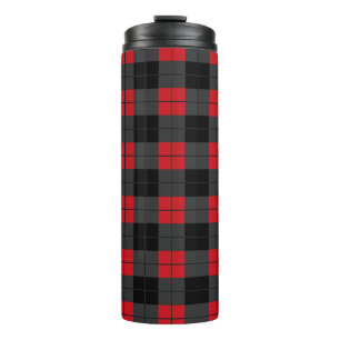 Termo Tumblador térmico Black Red Buffalo Plaid Check
