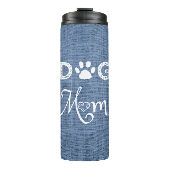 Termo Tumblador térmico Blue Burlap Dog Mom (Anverso)