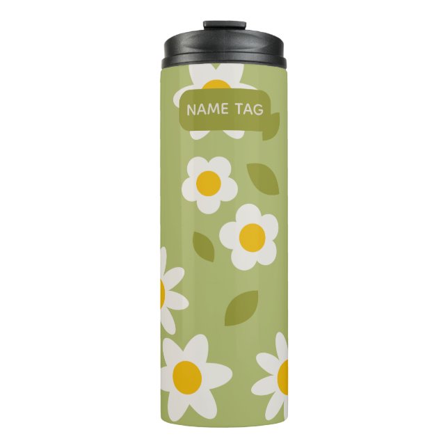 Termo Tumblador térmico Daisy Green Floral (Anverso)