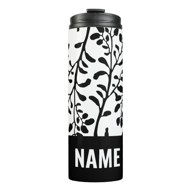 Termo Tumblador térmico de abrasivo blanco y negro vinta (Anverso)