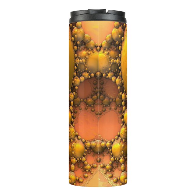 Termo Tumblador térmico de arte fractal amarillo de Hone (Reverso)