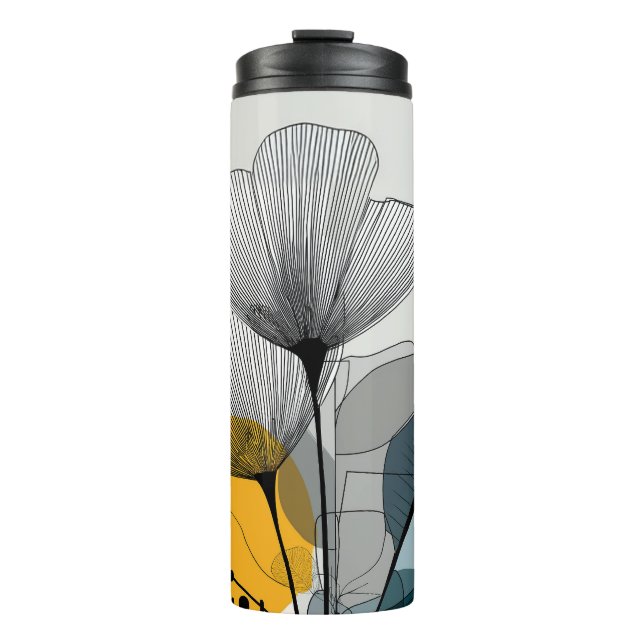 Termo Tumblador térmico de la flor lineal (Anverso)