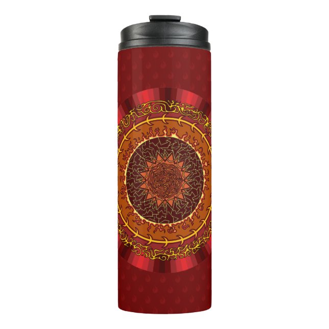 Termo Tumblador térmico de Mandala de fuego (Anverso)